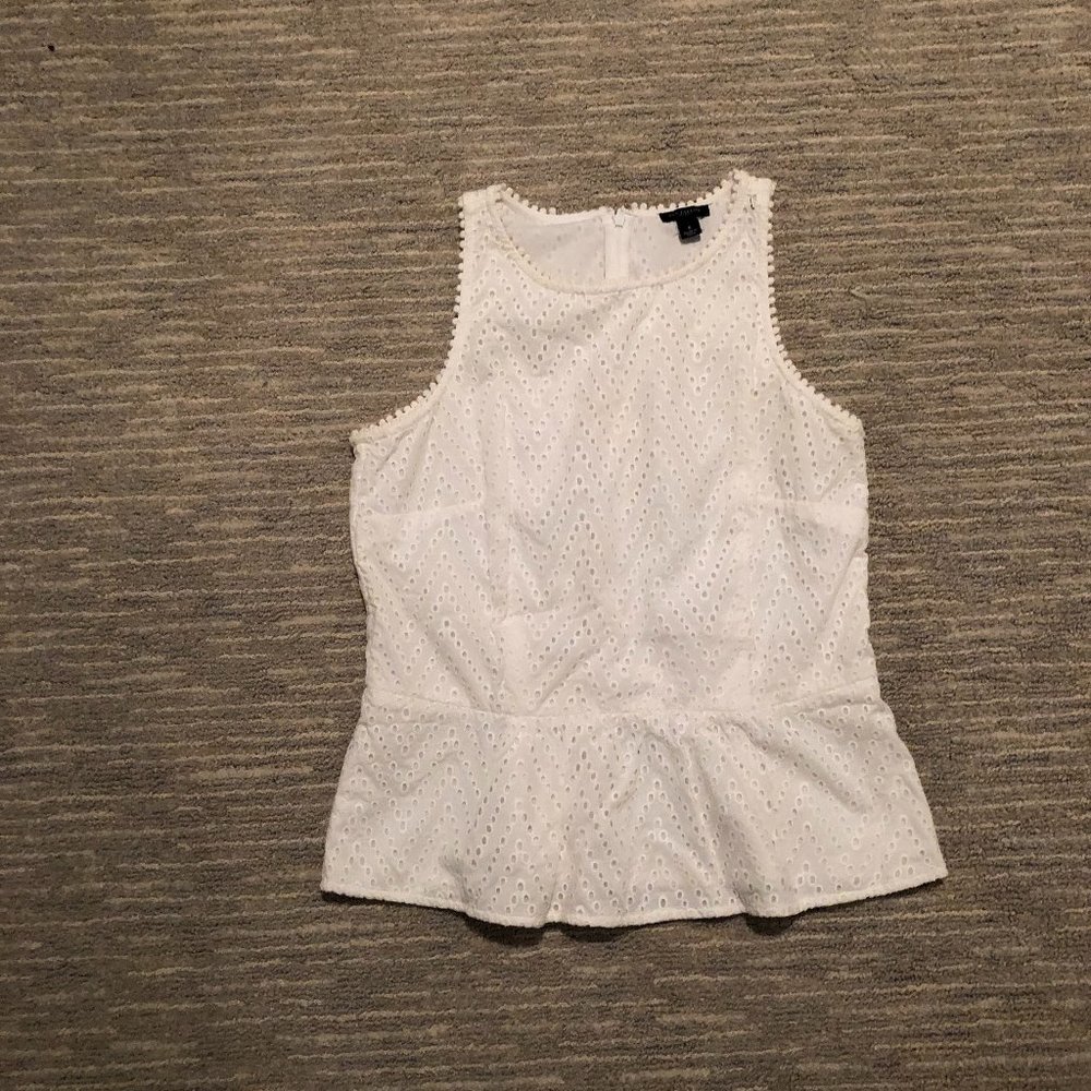 Ann Taylor White Lace Top